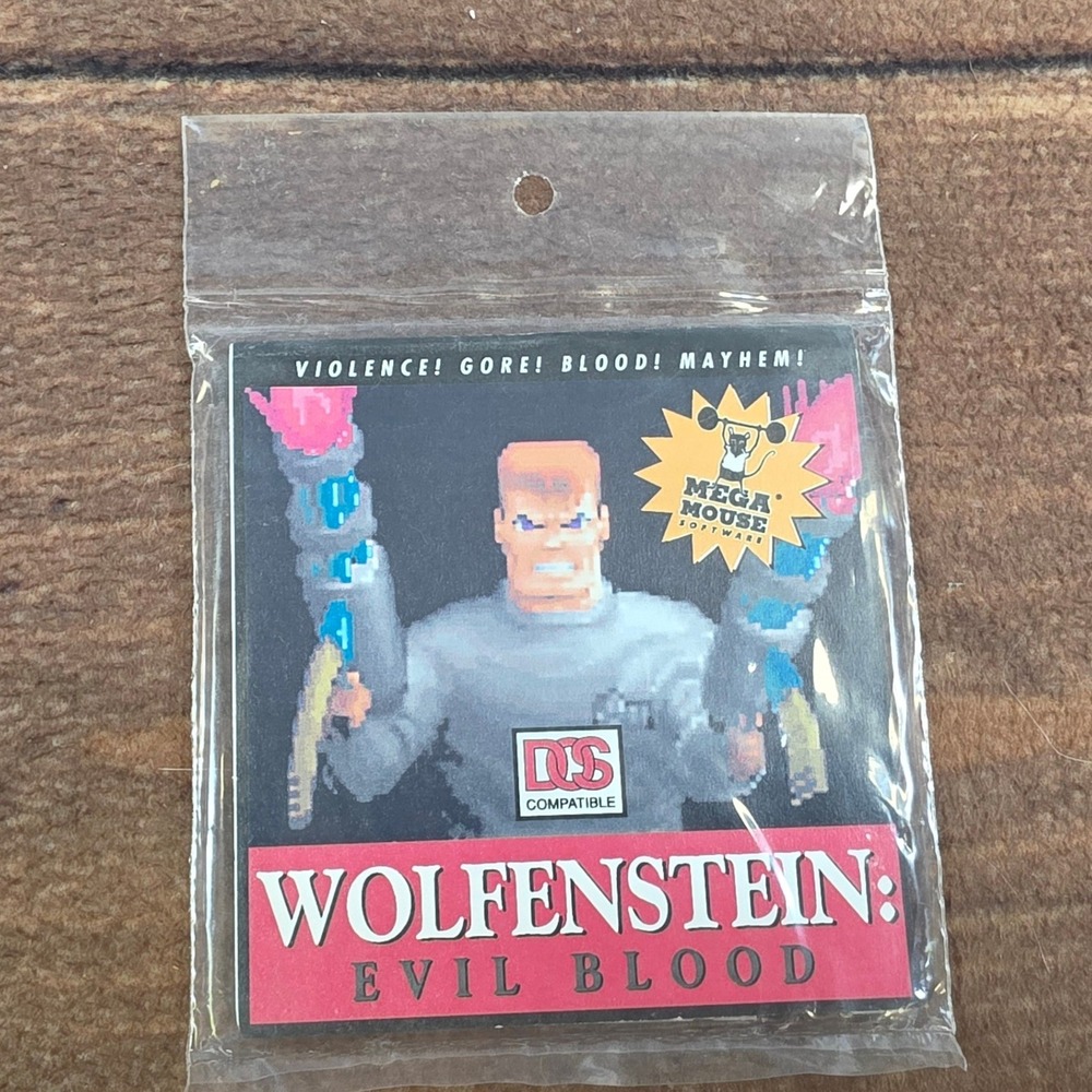 Mega Mouse Wolfenstein Evil Blood PC OS One Size Black New Shareware Retro Game